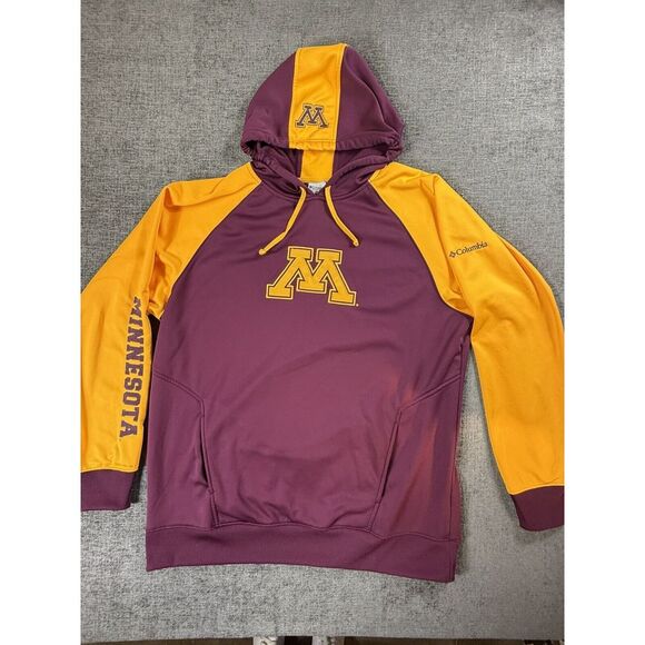 Minnesota‎ Golden Gophers Columbia Mens 2XL Hoodie Sweatshirt Maroon Yellow - Picture 1 of 10